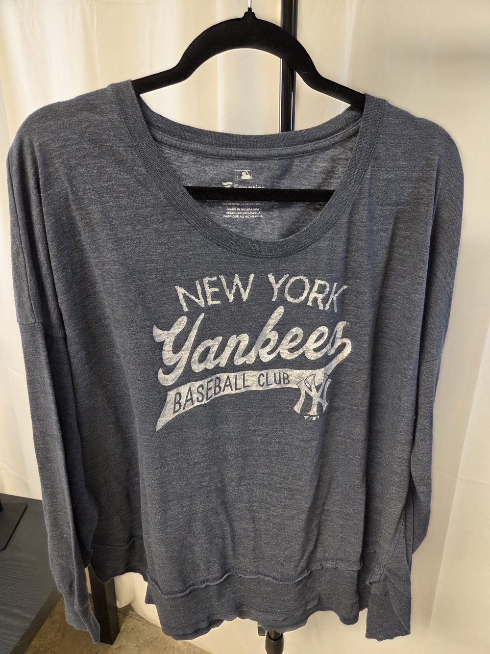 Fanatics New York Yankees Heather Blue Long Sleeve Tee
